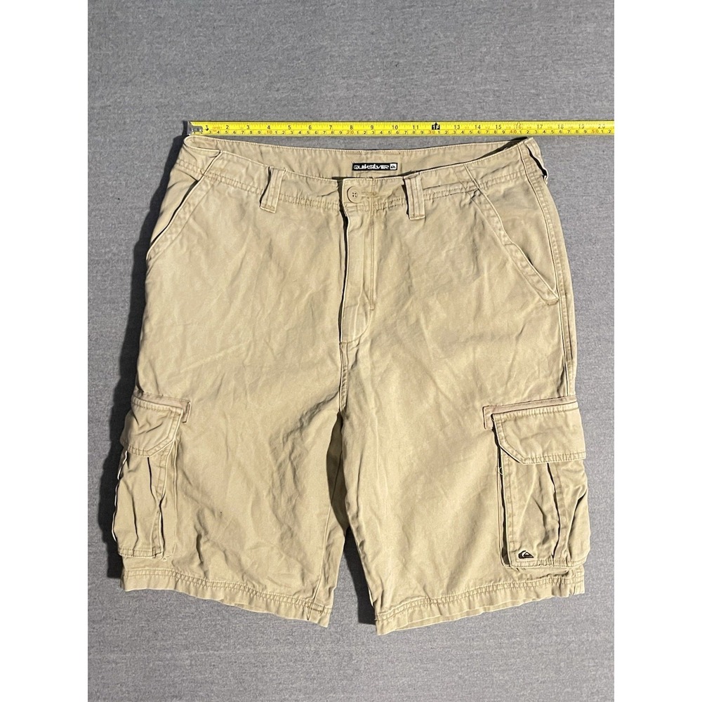 Quiksilver Men's Tan Cargo Shorts Size 34 Casual Utility Skate Surf Shorts